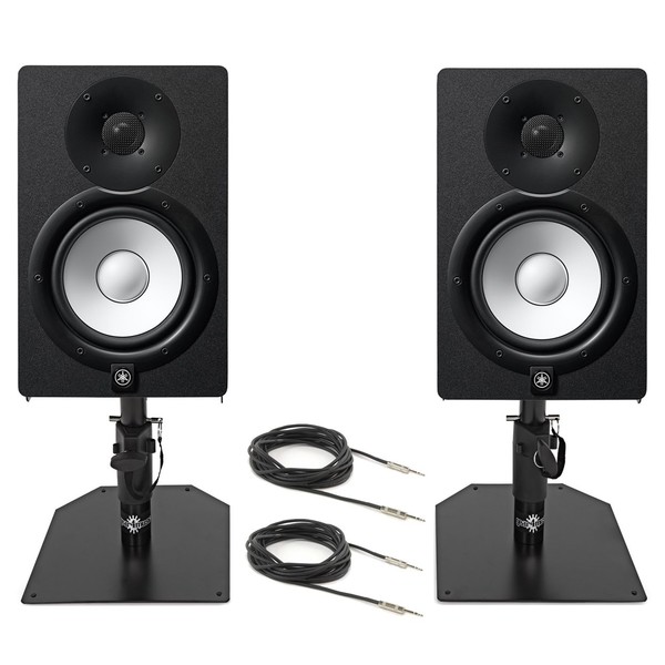 Yamaha HS7 Active Studio Monitors with Free Desktop Stands & Cables - Full Bundle