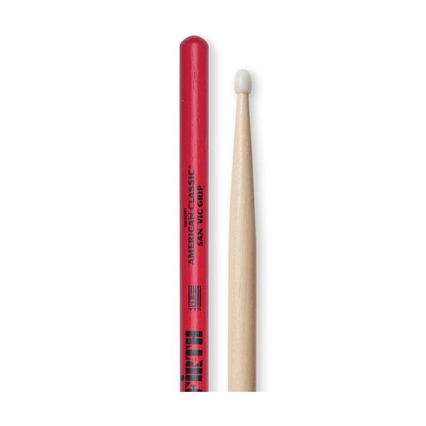 Vic Firth American Classic 5ANVG Drumstick, Nylon Tip with Vic Grip