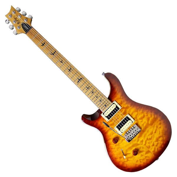 PRS SE Custom 24 Roasted Maple Neck Left Handed, Tobacco Sunburst - Front