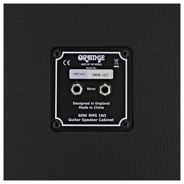 Orange PPC112 1 x 12 Closed Back Speaker Cab, Black
