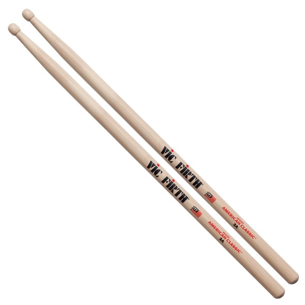 Vic Firth American Classic 3A Hickory Drumsticks, Wood Tip
