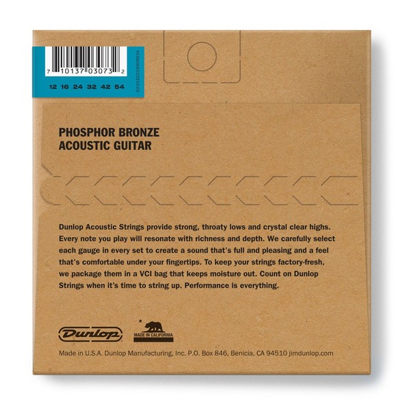 Dunlop Light Phosphor Bronze Acoustic Guitar Strings - Back