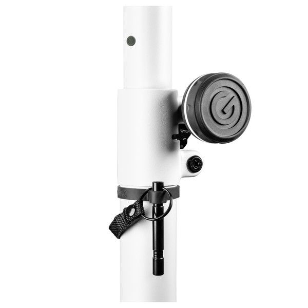 Gravity LS431W Square Base Steel Lighting Stand, White Adjustments