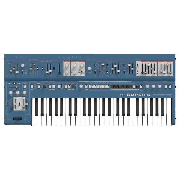 UDO Super 6 12-Voice Polyphonic Binaural Hybrid Synthesizer, Blue