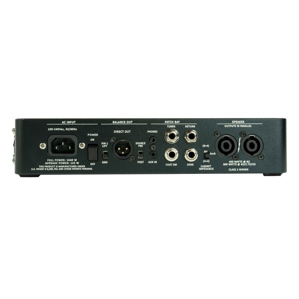 Gallien Krueger Legacy 800 800W Bass Amp - Back