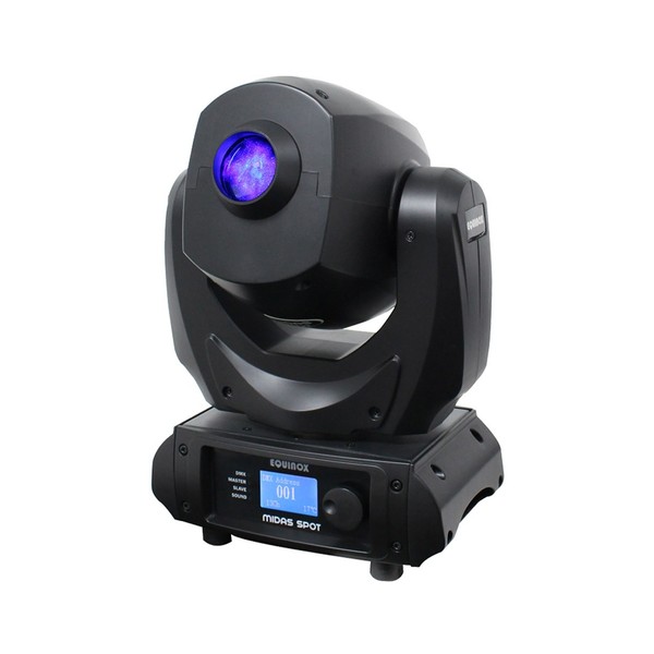 Equinox Midas Spot LED Moving Head, Front Angled Lit