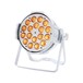 LEDJ Performer 18 HEX MKII RGBWA+UV LED Par Can, White Housing, Front Angled Lit Floor Standing