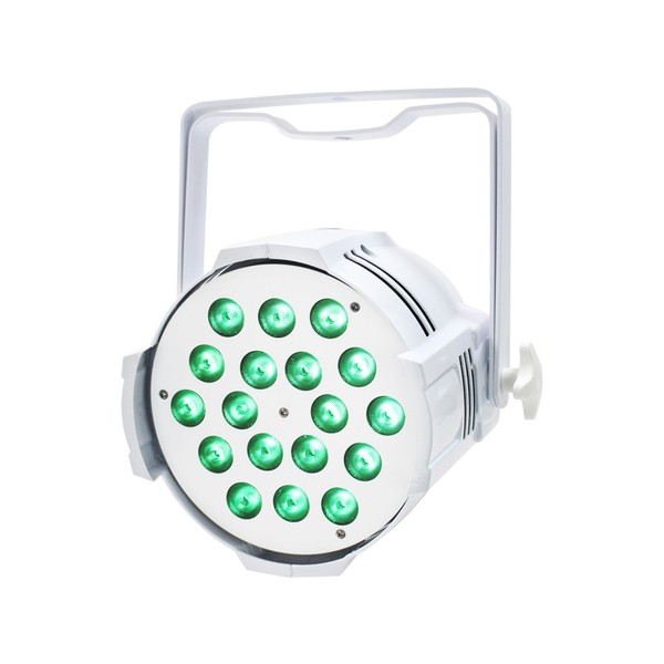 LEDJ Performer 18 QUAD MKII RGBW LED Par Can (40 Degree), White, Front Angled Lit