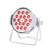 LEDJ Performer 18 QUAD MKII RGBW LED Par Can (40 Degree), White, Front Angled Lit Floor Standing