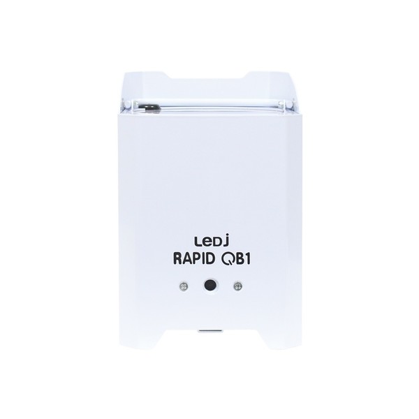LEDJ Rapid QB1 RGBA Battery-Powered LED Uplighter, White Housing, Front