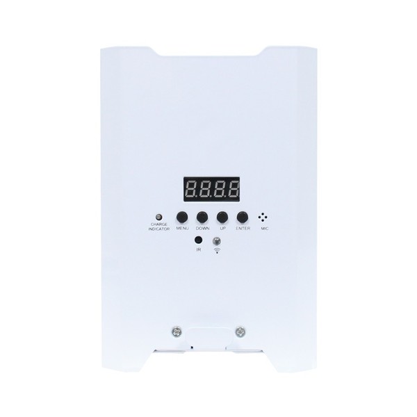 LEDJ Rapid QB1 RGBW Battery-Powered LED Uplighter, White Housing, Rear
