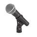 Shure SM58S Dynamic Cardioid Vocal Microphone with Switch - Angled Left in Clip