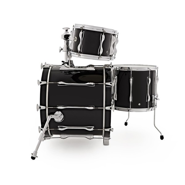 Yamaha Recording Custom 4 Piece Shell Pack, Solid Black w/Bag Set - kit side