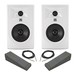 JBL 305P MKII Studio Monitors with Pads and Cables, White