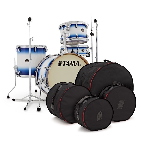 Tama Silverstar 18'' Complete set w/Hardware and Bags, Jet Blue Burst bags