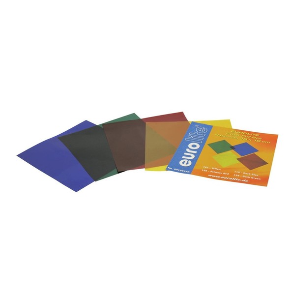 Eurolite 19 cm x 19 cm Colour Gels, Four Pack
