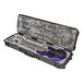 SKB iSeries Waterproof ATA Fitted Bass Guitar Case, Open with Bass, Angled Left