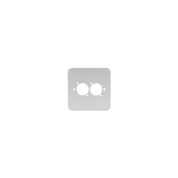 Penn Elcom Single Gang 2 x D Type Wall Plate, Silver