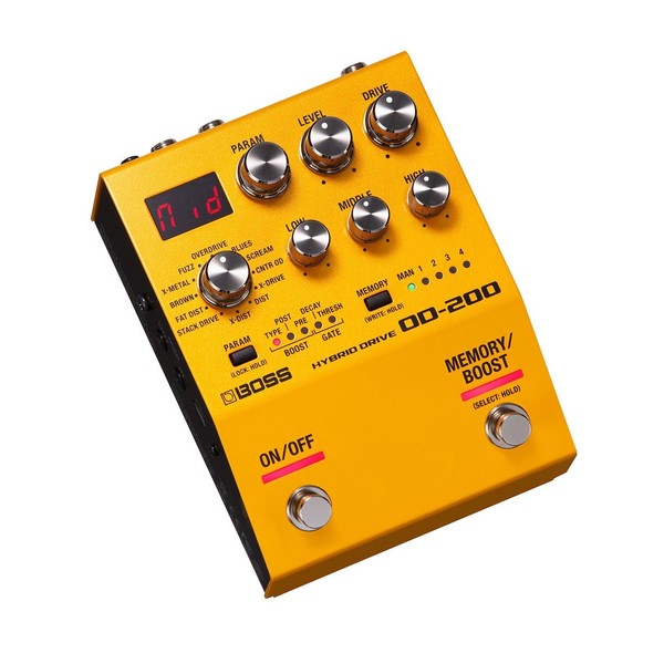 Boss OD-200 Hybrid Drive Pedal - Angle