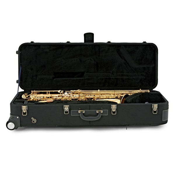 Yanagisawa BWO10 Baritone Saxophone, Gold Lacquer case open