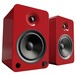 Kanto YU6 Powered Bookshelf Speakers, Gloss Red - Angled