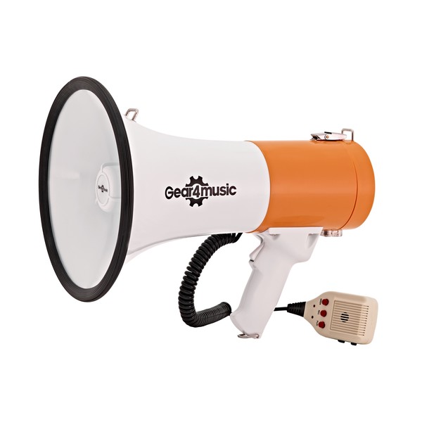 Megaphone with Handheld Microphone by Gear4music side