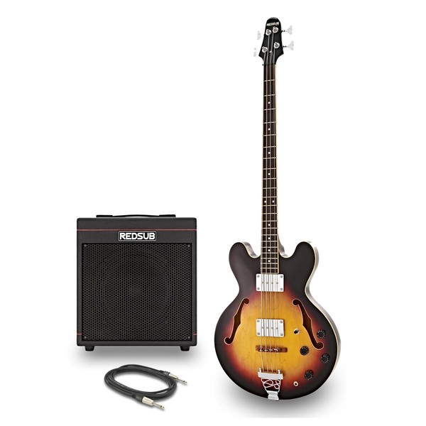 RedSub HB Bass Guitar and BA-30 Amp Bundle, Sunburst