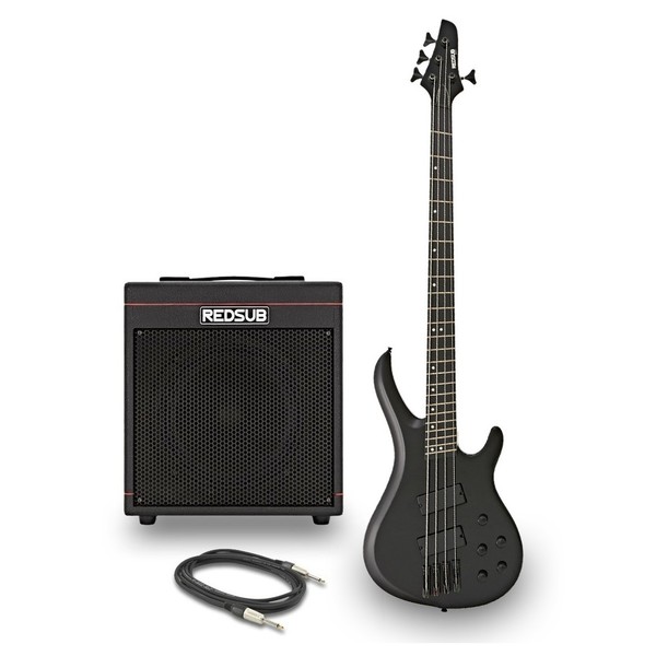 RedSub INF Fanned Fret Bass and BA-30 Amp Bundle, Black