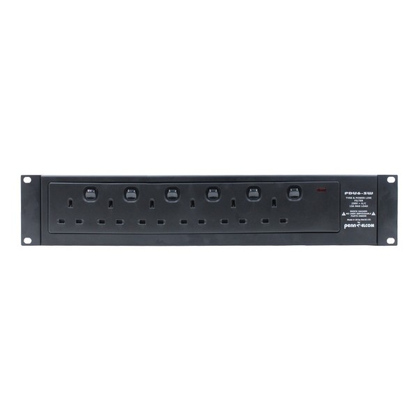 Penn Elcom 6 Way PDU with Individually Switchable Outlets, UK Plugs