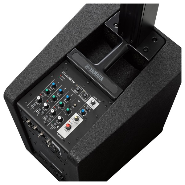 Yamaha Stagepas 1K Column PA System, Sub Top and Mixer Angled