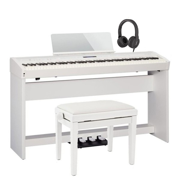 Roland FP 60 Digital Piano Deluxe Bundle, White