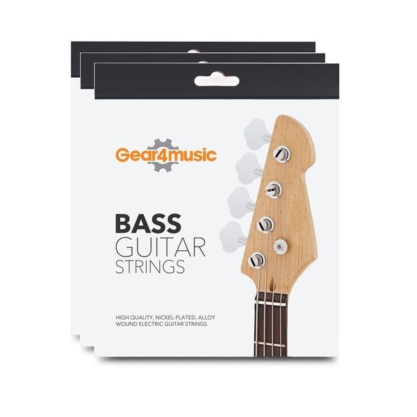 3 Pack of Bass Guitar String Set by Gear4music