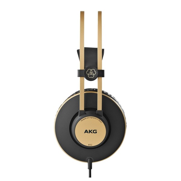 AKG K92 Closed Back Headphones, Black/Gold - Side