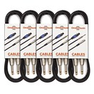 Pack of 5 Jack Instrument Cables, 3m