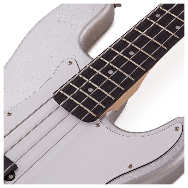 LA Bass Guitar by Gear4music, Silver Flake head