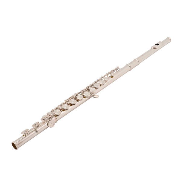 Yamaha YFL212 Student Model Flute, Sterling Silver Lip Plate angle
