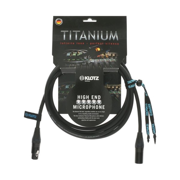 Klotz TI-M1000 Titanium StarQuad Microphone Cable, Black, 10m, Full Cable