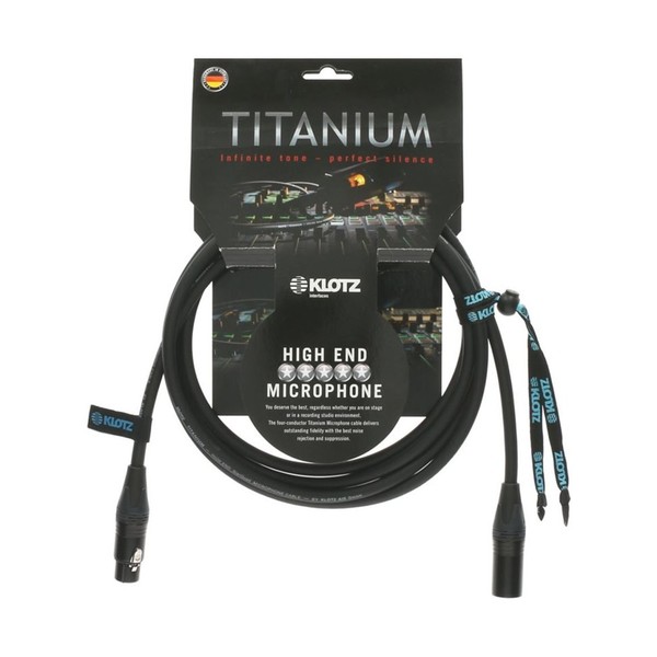 Klotz TI-M1500 Titanium StarQuad Microphone Cable, Black, 15m, Full Cable