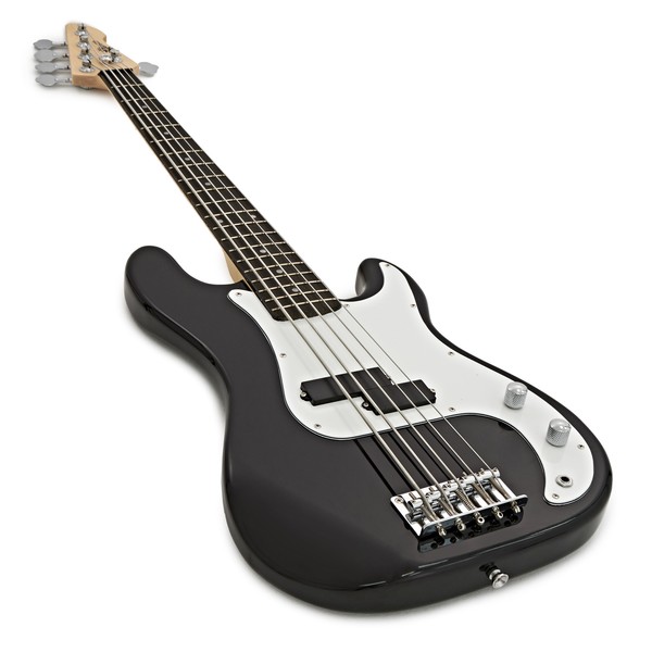 LA 5 String Bass Guitar by Gear4music, Black