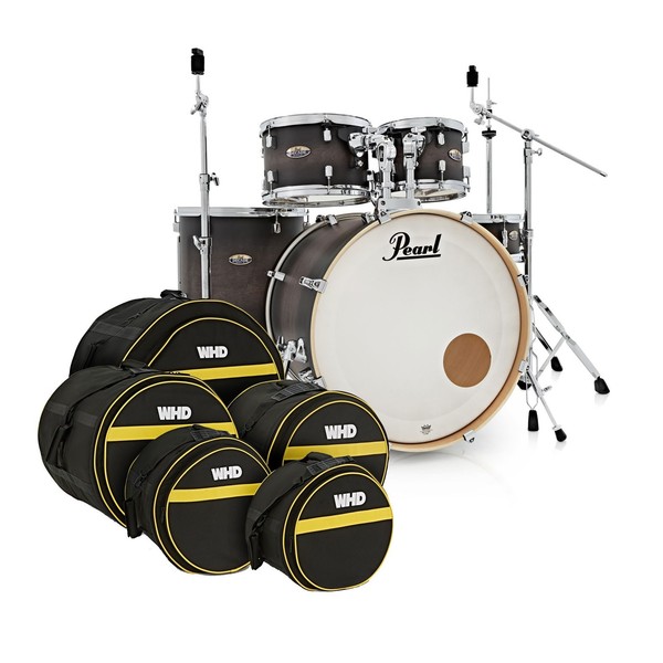 Pearl Decade Maple 22'' Drum Kit, Satin Blackburst w/Bag Set