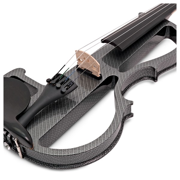 Electric Violin by Gear4music, Carbon Fibre Effect close