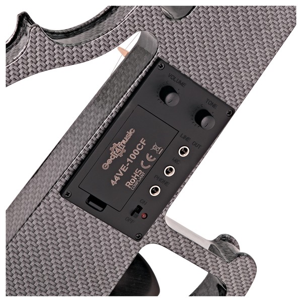 Electric Violin by Gear4music, Carbon Fibre Effect back close