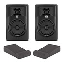 JBL 305P MKII Studio Monitors with Isolation Pads, Black