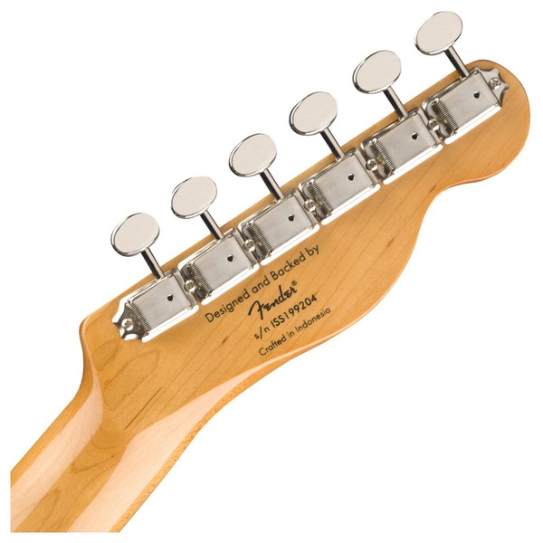 Squier Classic Vibe '50s Telecaster MN LH, Butterscotch Blonde - Rear of Headstock