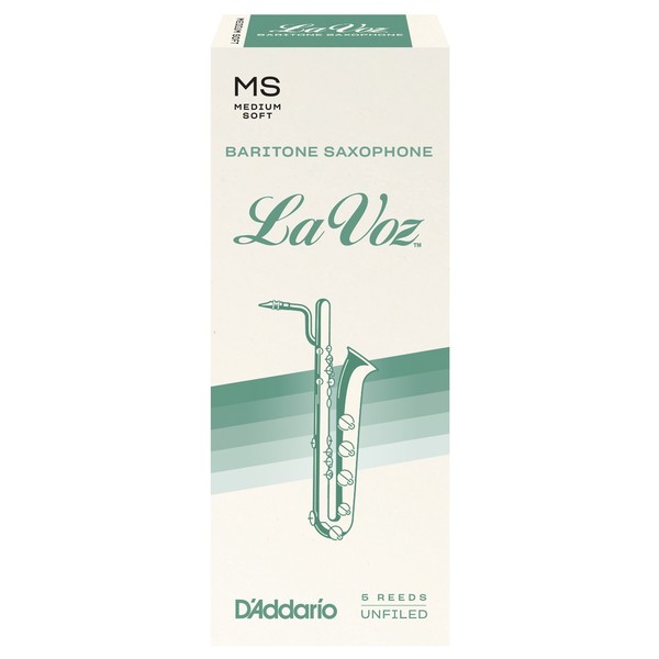 D'Addario La Voz Baritone Saxophone Reeds, Medium soft (5 Pack)