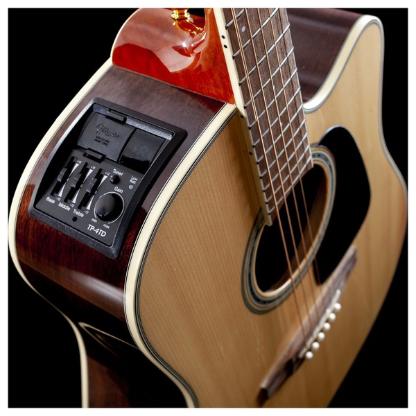 Takamine GD51CE Dreadnought Electro Acoustic, Natural - preamp top