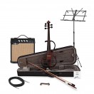 5 String Electric Violin Amp Pack by Gear4music, Trans Red