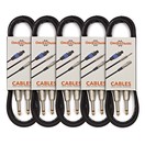 Set de 5 Cables Jack de Instrumento, 1 m