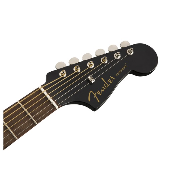 Fender Redondo Special Electro Acoustic w/ Bag, Matte Black - headstock
