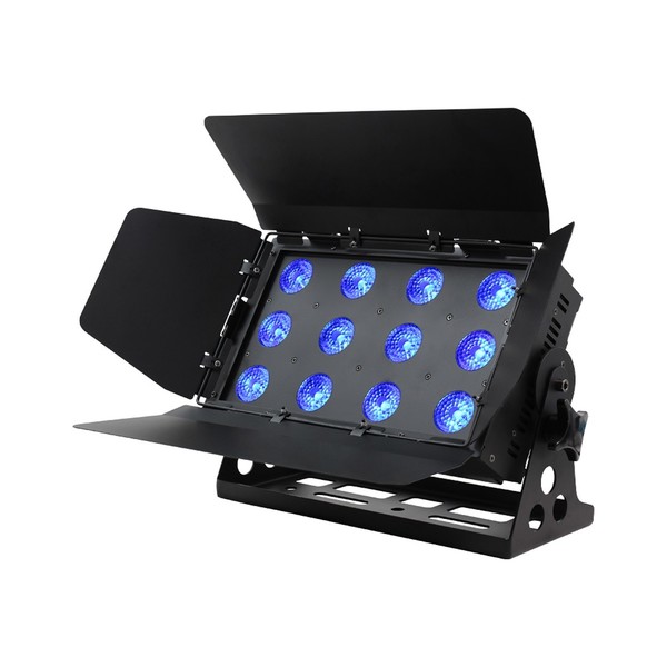 LEDJ Q Colour HEX 6-Colour LED Wash Light, Front Angled, Lit